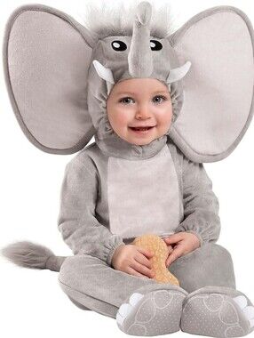 Spirit Gray Elephant Plush Kids Costume with Big Ears